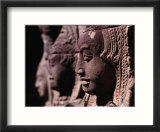 Detail of Head Carving of Seated Apsaras  or "Heavenly Nymph " Angkor  Siem Reap  Cambodia