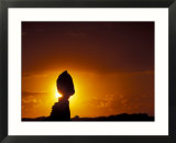 Balanced Rock Silhouetted at Sunset  Arches National Park  Utah  USA