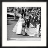 Prince Rainier of Monaco and Grace Kelly Leaving the Church after Their Wedding  April 1956