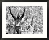 Los Angeles 1984 Carl Lewis Celebrates After Winning the 200M at the Olympic Games