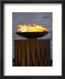 The Olympic Flame Burns in the Reconstructed Roman Stadium  Athens  Attica  Greece