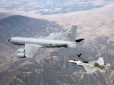 F-22 Raptor Receives Fuel from a KC-135 Stratotanker
