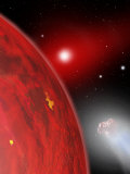 Red Dwarf Star Shines Feebly on a New Member of its Solar System as an Incoming Comet Passes