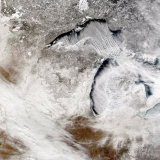 Cloud Streets over Lake Superior and Lake Michigan