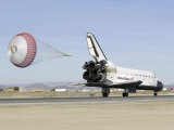 Space Shuttle Endeavour with its Drag Chute Deployed