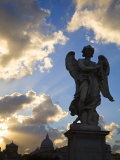 Sant' Angelo Bridge Detail and St Peter's Basilica  Rome  Italy