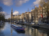 Prinsengracht and Westerkerk in the Background  Amsterdam  Holland