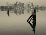 East Boston  Financial District from Logan Airport  Boston  Massachusetts  USA