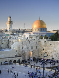 Wailing Wall  Western Wall and Dome of the Rock Mosque  Jerusalem  Israel