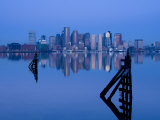 East Boston  Financial District from Logan Airport  Boston  Massachusetts  USA
