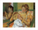 Mother Combing Her Child's Hair