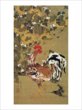 Japanese Rooster under the Grape Tree