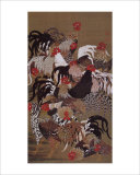 Japanese Rooster with Sunflower in Summer