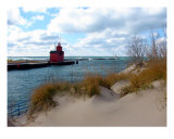 Holland Harbor Lighthouse-Big Red-Lake Michigan