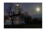 Sandy Hook Lighthouse With Full Moon