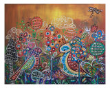 2 Whimsy Birds In Enchanted Garden