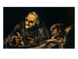 Two Old Men Eating Soup