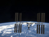 International Space Station Backdropped by Earth's Horizon