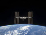 International Space Station Backdropped by Earth's Horizon