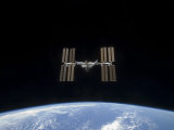 International Space Station Backdropped by Earth's Horizon