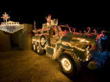 Cougar Mine Resistant Ambush Protected Vehicle Adorned in Holiday Lights