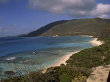 Scenic Tropical View with Hills  Beaches  and Water