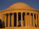 Tourists at the Jefferson Memorial  Washington  District of Columbia