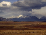 Scenic View of Snow-Capped Mountains  Clouds  and Grasslands