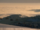 Ski Lift in Early Morning Light  Nature Park Suedschwarzwald  Germany