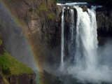 Rainbow at Snoqualmie Falls  a Popular Scenic Attraction  Washington