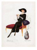 Woman Drinking Tea  Magazine Plate  Spain  1921