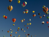 Hot Air Balloons Fly in a Hot Air Balloon Festival  Albuquerque  New Mexico  USA