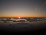 Beautiful Sunset over an Arctic Ice Field  Svalbard  Norway