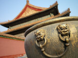 Bronze Urn with Lion Handles Inside the Forbidden City  Forbidden City  Beijing  China