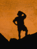Hiker's Shadow Cast on a Rock  Red Mountain Geologic Area  Coconino National Forest  Arizona