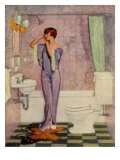 Woman in Bathroom  Magazine Advertisement   UK  1930
