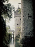 Two Large Towers of Chillon Castle  Near Montreux