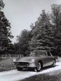 Frontal View of a Ferrari-Pininfarina Automobile Parked on a Street in a Park