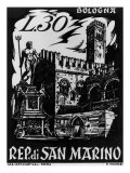 Billboard Advertising a Stamp Depicting Piazza Maggiore  Bologna