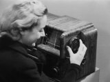Young Woman with a Radio Made by the Superla Company