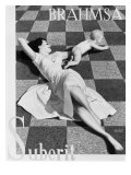 Billboard Depicting a Young Woman Playing with a Child  Lying on the Floor
