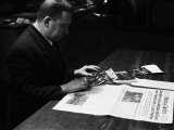 Office Worker at the Newspaper Printing Facility of the Daily Il Resto Del Carlino in Bologna