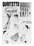 Advertising Caricature of the Botti Endor Musical Quartet  by Pastore  the Illustrator