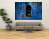 The Weathered Blue Facade to Santa Maria Tonantzintla Puebla  Mexico