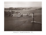 Sikorsky S-42 through the Golden Gate under Construction  San Francisco  1935