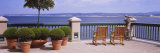 Chairs and Potted Plants on a Deck  Monterey Bay  California  USA