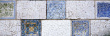Mosaic Details on a Wall  Park Guell  El Carmel  Gracia  Barcelona  Catalonia  Spain
