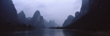 River Passing Through a Hill Range  Guilin Hills  Li River  Yangshuo  China