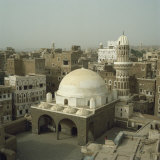 Mosque and City Skyline  Sana'A  Yemen  Middle East