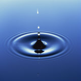 Water Droplet Hitting Water Surface Creating Ripples